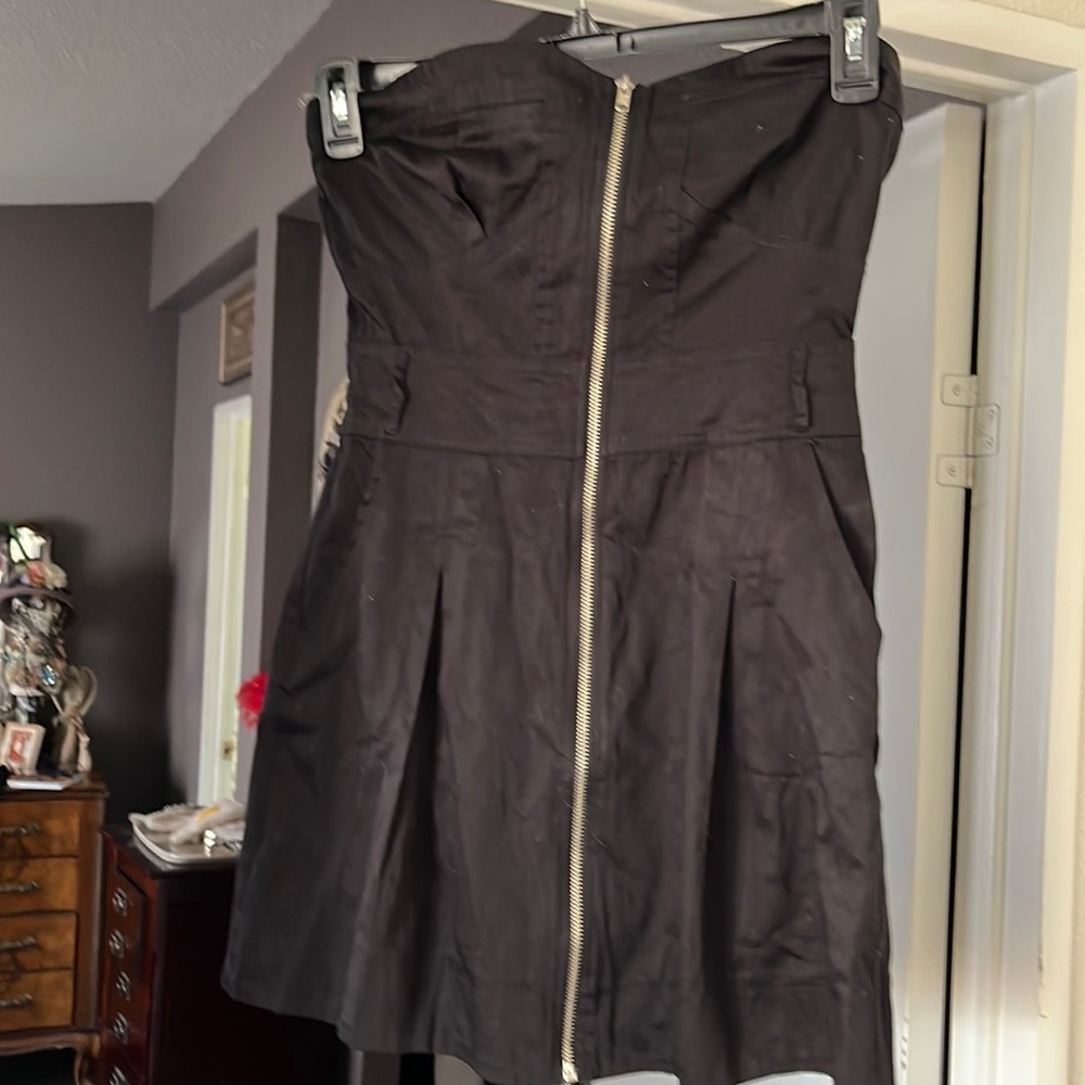 New Red clover zip up mini dress pleated sexy! NWT